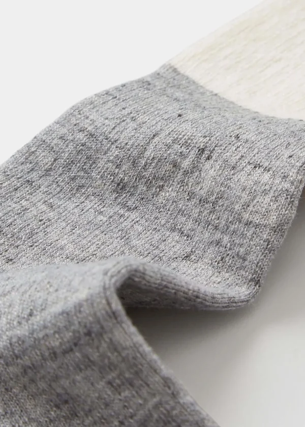 Fashion AIAYU - Linen Rib Socks - Mix Grey Melang