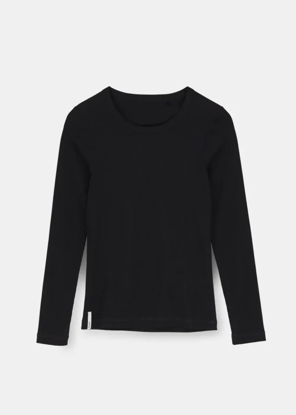 Discount AIAYU - Rib Long Sleeve Tee - Black