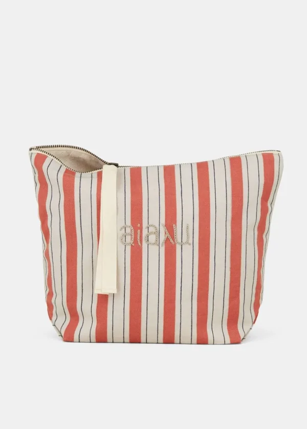 Sale AIAYU DOMUS - Pouch Cotton Slub Striped - Mix Vintage Red