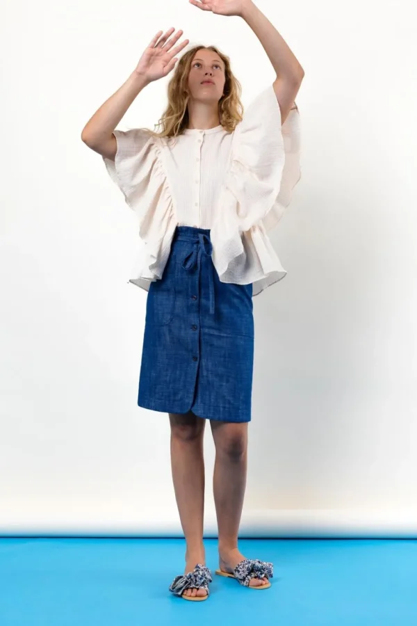 Clearance APOF - Beate Skirt - Denim Blue