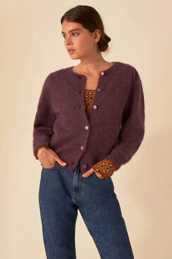 Outlet DES PETITS HAUTS - Apache Cardigan - Violette