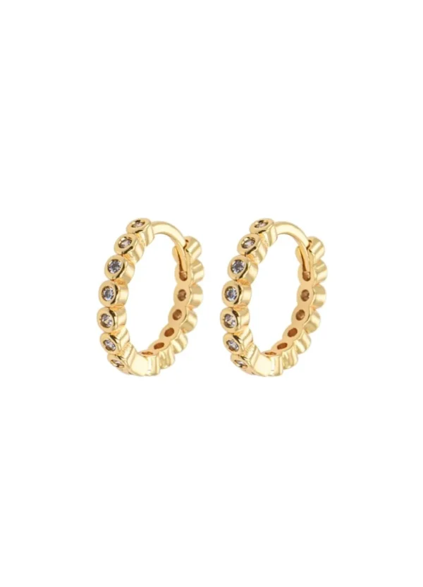 Fashion Emilia by Bon Dep - Medium Stone Drop Hoops