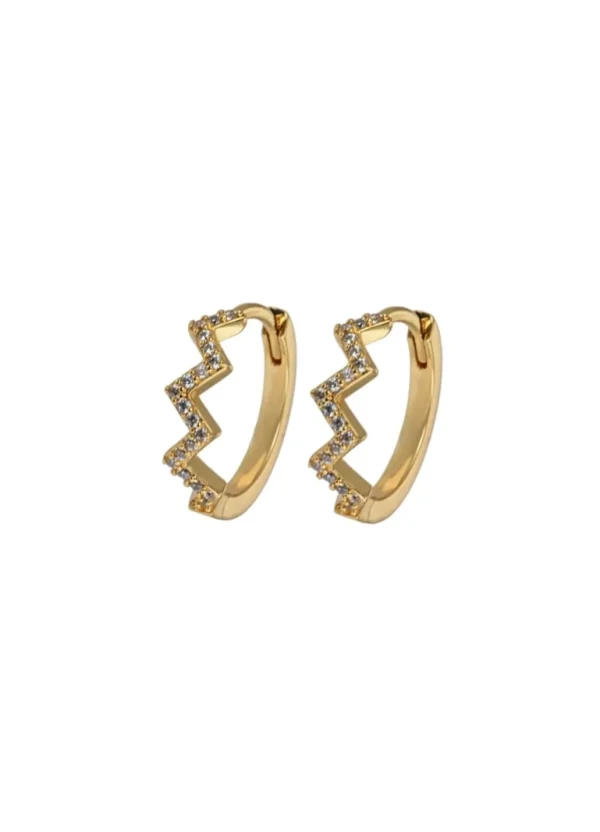 Clearance Emilia by Bon Dep - Medium Zigzag Hoops