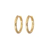 Best Emilia by Bon Dep - Medium Hammered Gold Hoops