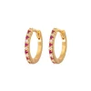 Hot Emilia by Bon Dep - Medium Hoops - Cerise & White