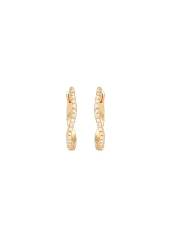 Online Emilia by Bon Dep - Medium Wavy Hoops - White