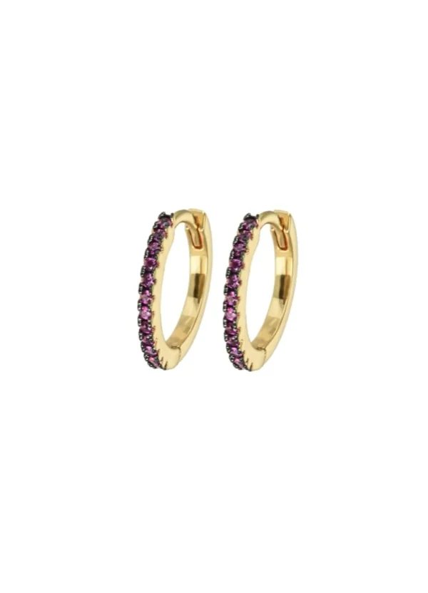 Sale Emilia by Bon Dep - Medium Hoops Ink - Cerise