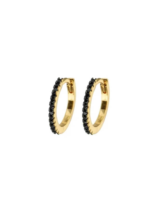 Shop Emilia by Bon Dep - Medium Hoops Ink - Black