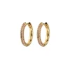 Hot Emilia by Bon Dep - Medium Stone Covered Hoops - Brown