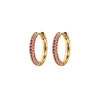 Best Sale Emilia by Bon Dep - Medium Stone Covered Hoops - Cerise