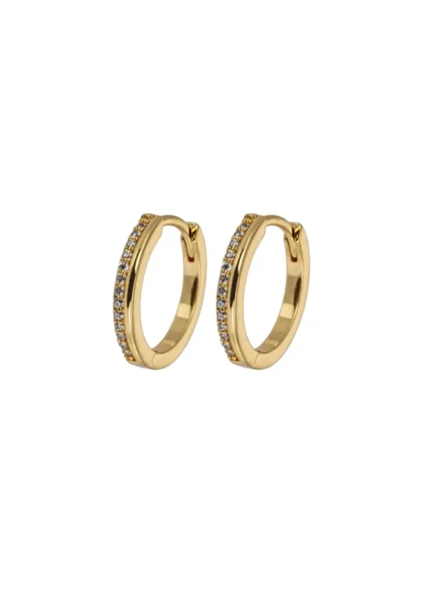 Online Emilia by Bon Dep - Medium Hoops Gold & White