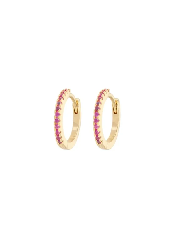 Fashion Emilia by Bon Dep - Medium Hoops - Cerise