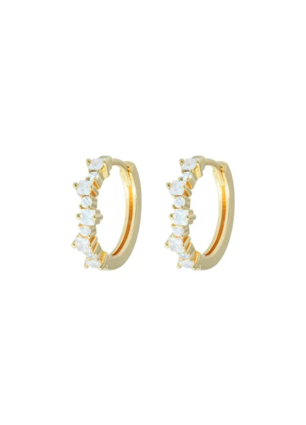 Clearance Emilia by Bon Dep - Mixed Medium Hoops - White