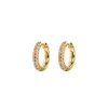 Shop Emilia by Bon Dep - Small Stone Covered Hoops - Brown