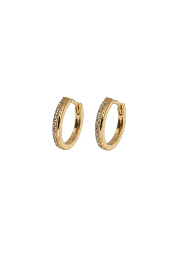 Outlet Emilia by Bon Dep - Small Hoops Gold & White