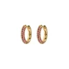 Clearance Emilia by Bon Dep - Small Stone Covered Hoops - Cerise