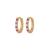 New Emilia by Bon Dep - Small Hoops - Cerise & White