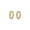 Best Emilia by Bon Dep - Small Stone Covered Hoops - White