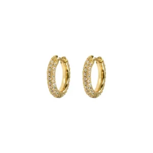 Best Emilia by Bon Dep - Small Stone Covered Hoops - White