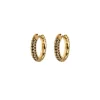 Flash Sale Emilia by Bon Dep - Small Stone Covered Hoops - Black