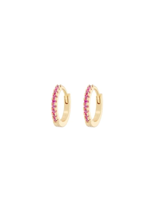 Best Sale Emilia by Bon Dep - Small Hoops - Cerise