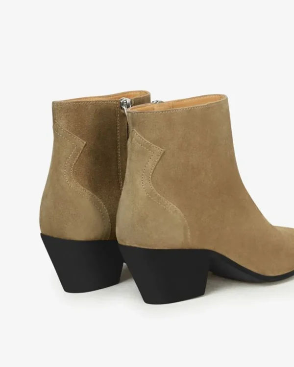 Best Sale ISABEL MARANT ÈTOILE Isabel Marant Etoile - Dacken Boots - TaupeBlack Heel