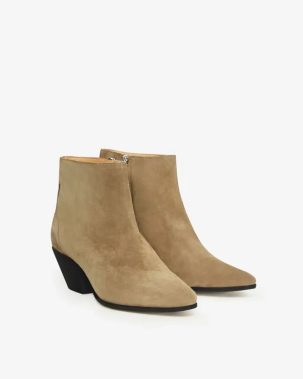 Best Sale ISABEL MARANT ÈTOILE Isabel Marant Etoile - Dacken Boots - TaupeBlack Heel