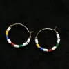 Store ISABEL MARANT JEWELRY - Color Stripe Hoop Earrings - Multicolor