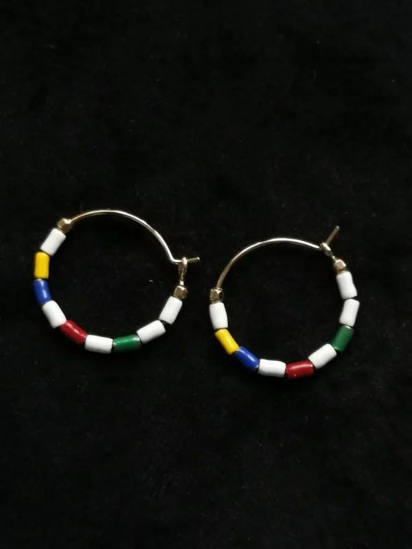 Store ISABEL MARANT JEWELRY - Color Stripe Hoop Earrings - Multicolor