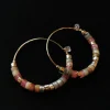 Store ISABEL MARANT JEWELRY - Stone Pearl Hoops - Natural