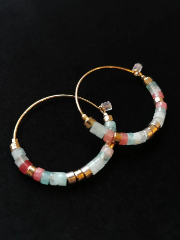 Discount ISABEL MARANT JEWELRY - Stone Pearl Hoops - Pacific