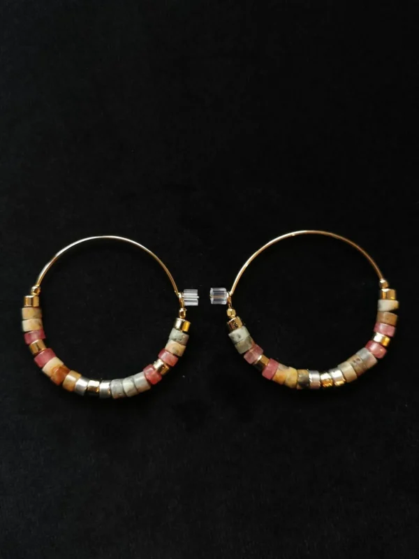 Store ISABEL MARANT JEWELRY - Stone Pearl Hoops - Natural