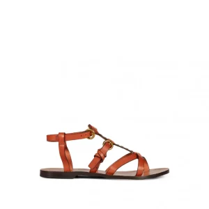 Clearance JEROME DREYFUSS - Ulla Sandals - Gold Ve Cowskin