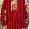 Discount Kyoto Vintage Warehouse - Silk Haori - Red