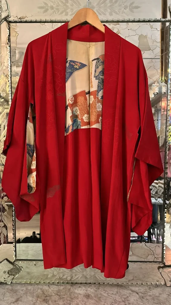 Discount Kyoto Vintage Warehouse - Silk Haori - Red