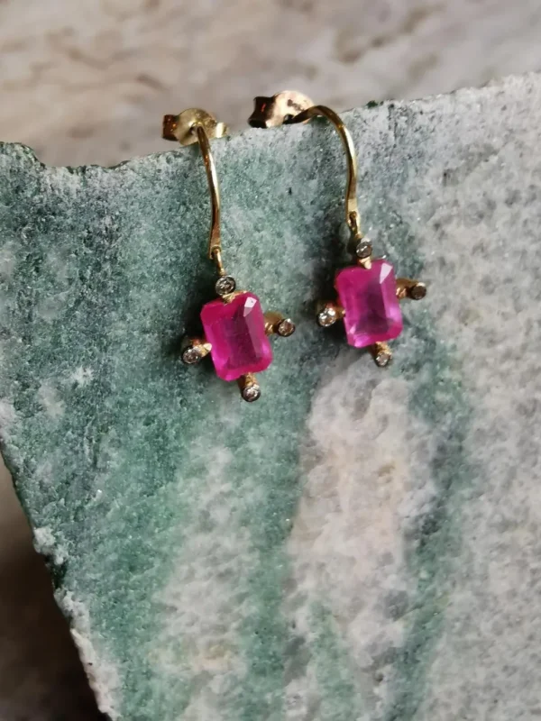 New 5 OCTOBRE - Boucle D'Oreille Pinkie Earrings - Pink Sapphire