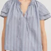 Best SKALL - Grace Blouse - BlueRed Stripe