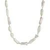 Fashion STINE A - Baroque Pearl Necklace With Pink, Beige & Mint Green Mix