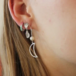 Online STINE A - Bella Moon Earring WPearl - Silver