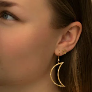 Best Sale STINE A - Big Bella Moon WStones Earring - Gold