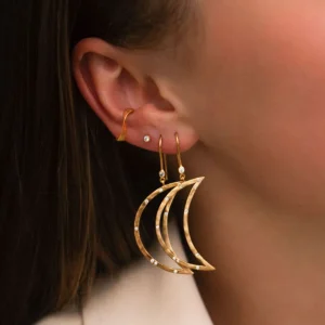 Best Sale STINE A - Big Bella Moon WStones Earring - Gold