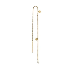 Store STINE A - Dangling Petit Coin & Stone - White Pearl