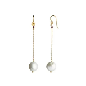 Best STINE A - Dangling White Pearl WLong Chain Earring