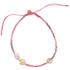 Best Sale STINE A - Deep Sea Bracelet WFresh Pink & Dusty Green Stones & Pink Ribbon