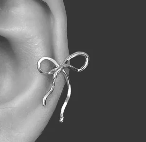 Hot STINE A - Flow Bow Earring - Silver