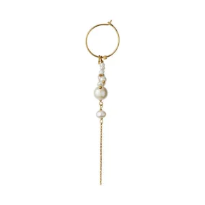 Best Sale STINE A - Heavenly Pearl Dream Hoop Gold - White Pearls & Chain