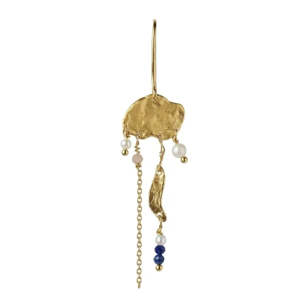 Sale STINE A - Long Gold Splash Earring - Chain & Color Pop