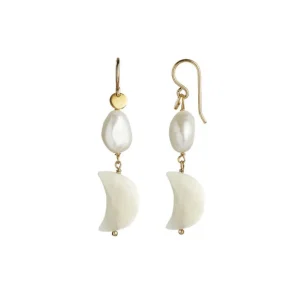 Discount STINE A - Midnight Moon & Baroque Pearl Earring - Gold