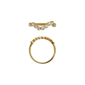 Online STINE A - Midnight Sparkle Ring - Gold