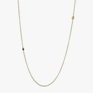 Online STINE A - Pendant Chain With Petit Coin And Black Spinel Necklace